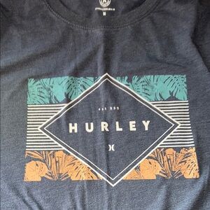 Hurley Blue Short Sleeve Tee with Modern Graphic